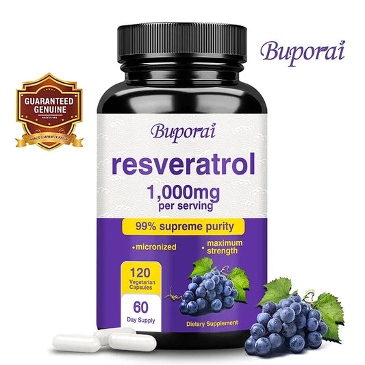 Resveratrol Supplement - Anti-Aging, Cardiovascular & Joint Support, Skin Health