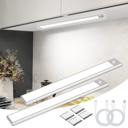 Motion Sensor Light Dimmable USB Rechargeable Lamp 3 Colors Night Light Cabinet Light Bedside Lamps  Battery Lamp LED Light Fixt