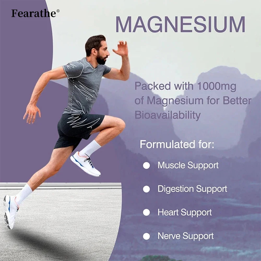 Magnesium Citrate 1000 Mg-Dietary Supplement To Promote Muscle Relaxation, Support Nervous System, Bone and Heart - 120 Capsules