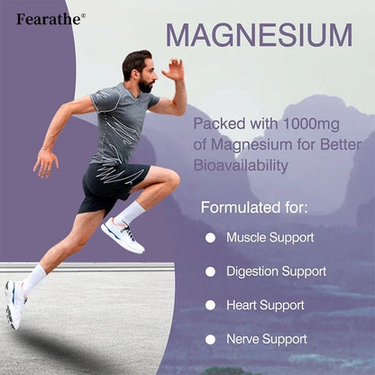 Magnesium Citrate 1000 Mg-Dietary Supplement To Promote Muscle Relaxation, Support Nervous System, Bone and Heart - 120 Capsules