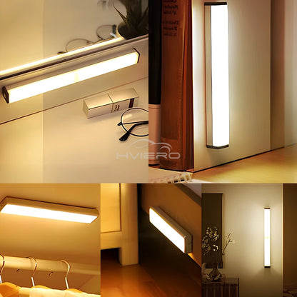 Motion Sensor Light Wireless LED Night Light USB Rechargeable Light Cabinet Wardrobe Lamp Staircase Backlight For Kitchen LED