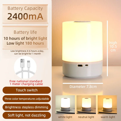 Motion Sensor Cabinet Lights Dimmable LED Night Light Wireless USB Rechargeable Led Tube Light for Wardrobe 3Colors Night Lamp