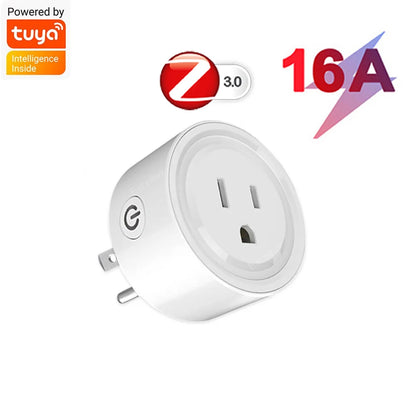16A Tuya Smart WiFi/Zigbee Socket US Plug With Power Monitoring Timing Function WiFi Outlets Works With Alexa Home Assistant Z2M