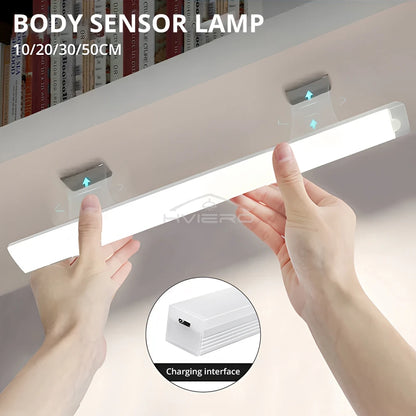 Motion Sensor Night Lights Wireless LED Lamp USB Rechargeable Magnetic For Wardrobe Room Closet Kitchen Aisle Tube Detector Bulb