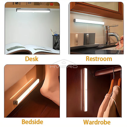 Motion Sensor Night Lights Wireless LED Lamp USB Rechargeable Magnetic For Wardrobe Room Closet Kitchen Aisle Tube Detector Bulb