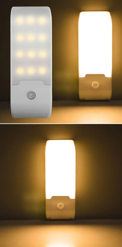 Motion Sensor LED Night Light Rechargeable Human Body Induction Magnetic Cabinet Lamp For Bedroom Wardrobe Closet Kitchen Stairs