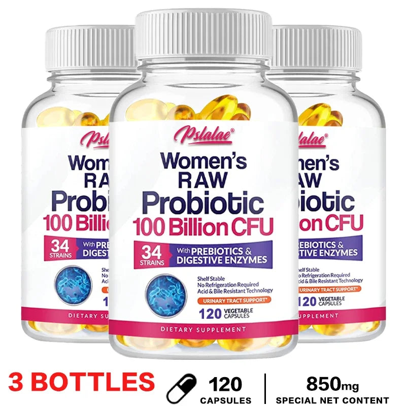 100 Billion Natural Organic Probiotics, Digestive Enzymes - Gut & Immune Health, Gas & Bloating Relief