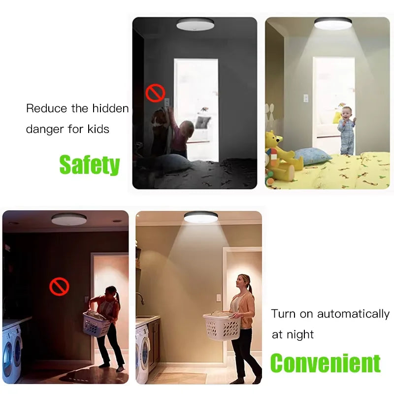 Motion Sensor Ceiling Light Modern Smart Sensor LED Lamp Human Infrared Sensing Lamp Indoor for Garage Corridor Lighting Fixture