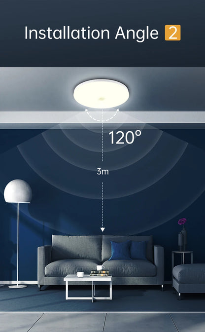 Motion Sensor Ceiling Light Modern Smart Sensor LED Lamp Human Infrared Sensing Lamp Indoor for Garage Corridor Lighting Fixture