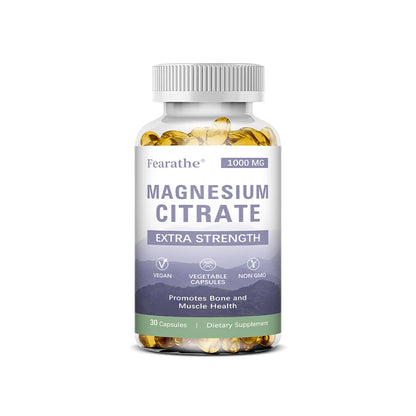 Magnesium Citrate 1000 Mg-Dietary Supplement To Promote Muscle Relaxation, Support Nervous System, Bone and Heart - 120 Capsules