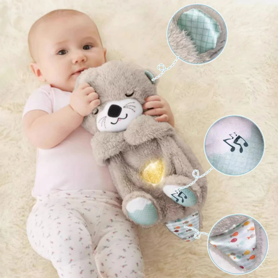 Breathing Otter Baby Sleep Aid — Musical Soothing Plush Toy - Image 4