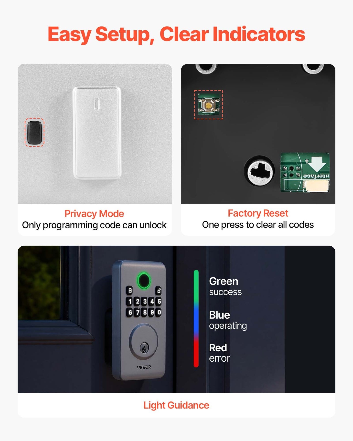 Keyless Entry Door Lock, Electronic Deadbolt With Customizable User Codes, Pioneering Easy-Grip Design, Keyed Entry, Auto Lock, Anti-Peeking Password, Backlit Keypad, For Home, Apartment, Silver