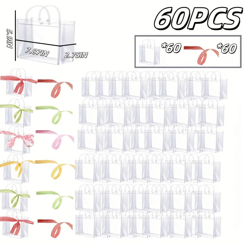 60/30/15 Reusable PVC Holiday Organizing Bags, Gift Bags, Family Storage Bags, Weddings, Christmas, Thanksgiving, New Year's, Graduations - Multi-purpose Party Gift Bags