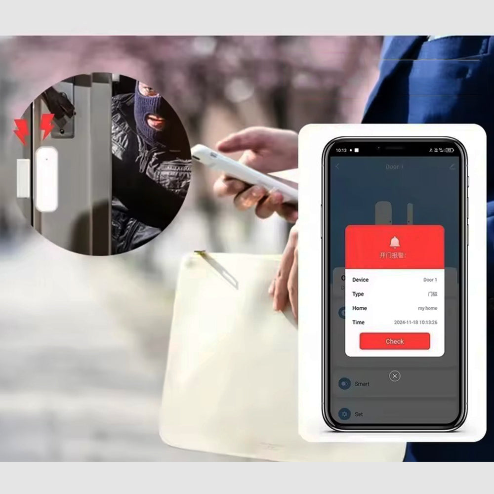 ZigBee Smart Magnetic Door And Window Alarm Sensor Requires Gateway