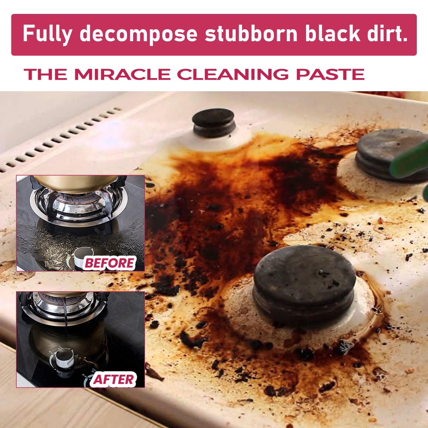Jakehoe Multi-Purpose Kitchen Cleaning Paste Kitchen Fume Cleaning Paste Is A Powerful Multi-tasking Cleaner For Oil Stains