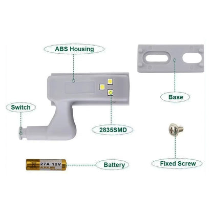 Battery-Free LED Hinge Lamp for Cupboard & Wardrobe Lighting