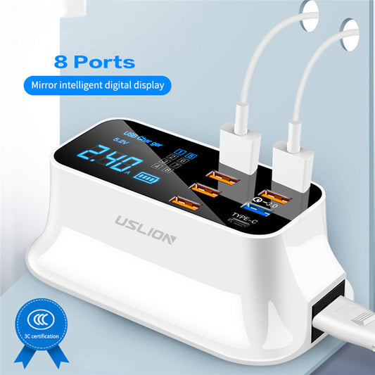 PD 18W Smart Power Strip — Digital Display USB Fast Charger