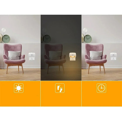 PIR Sensor LED Night Lamp for Bedroom, Stairs And WC - EU/US Plug