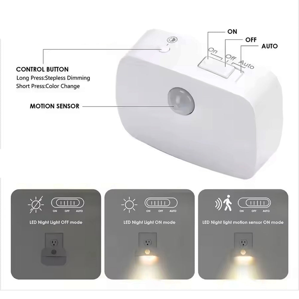 PIR Sensor LED Night Lamp for Bedroom, Stairs And WC - EU/US Plug