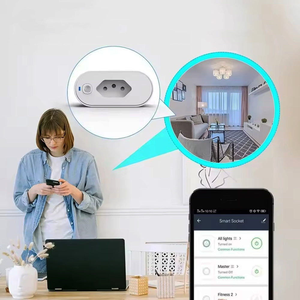 Smart WiFi ZigBee Plug 16A/20A with Power Monitor And Voice Control