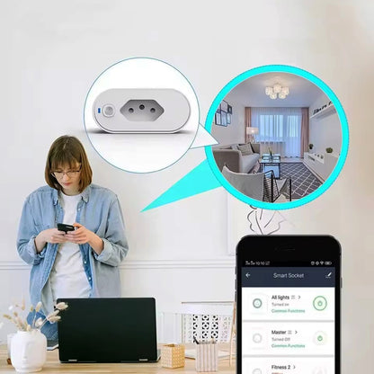 Smart WiFi ZigBee Plug 16A/20A with Power Monitor And Voice Control