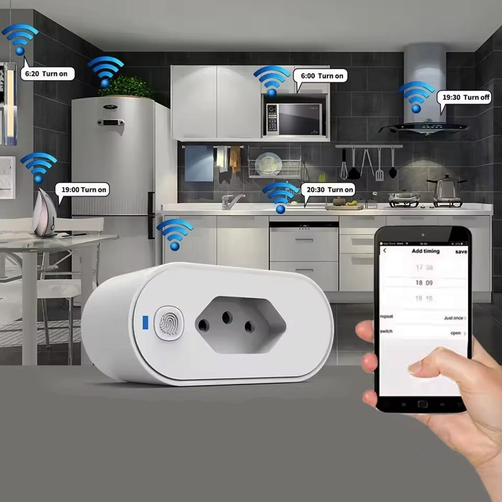 Smart WiFi ZigBee Plug 16A/20A with Power Monitor And Voice Control